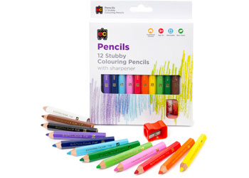 EC-Jumbo Stubby Washable Colouring Pencils pk12