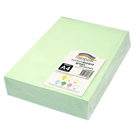 RAINBOW System Board 200gsm A4 200 Sheets Green