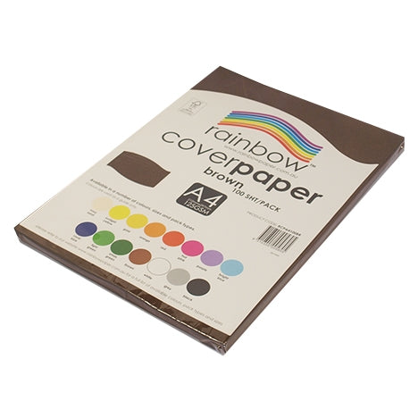 RAINBOW Cover Paper Brown A4 100pk