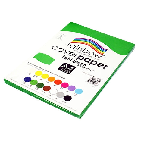 RAINBOW Cover Paper Light Green A4 100pk