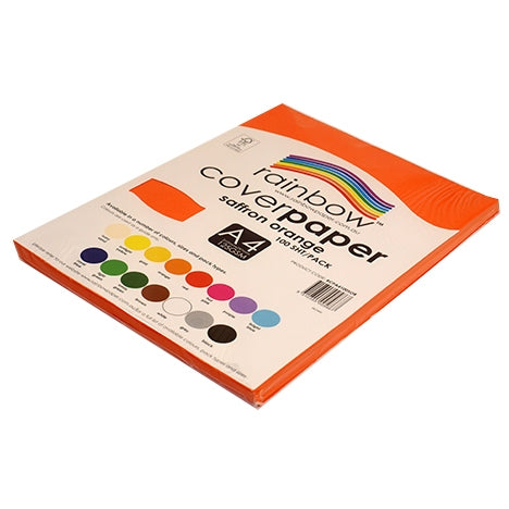 RAINBOW Cover Paper Saffron Orange A4 100pk