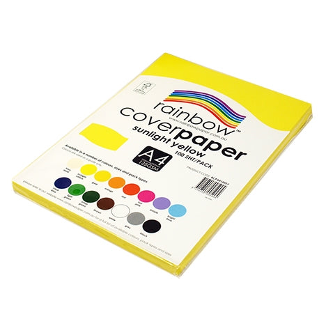 RAINBOW Cover Paper Sunlight Yellow A4 100pk