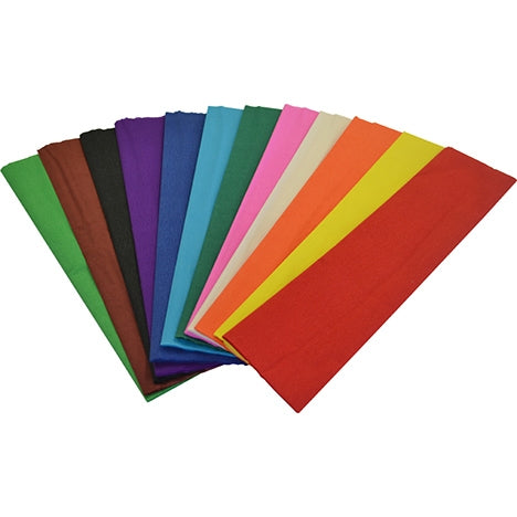 RAINBOW Crepe Paper 500mm X 2.5m 12 SHEETS