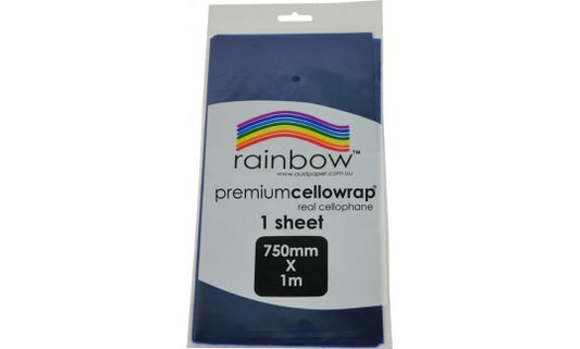 RAINBOW CELLOPHANE 500mm X 750mm 12 Sheets (Blue)