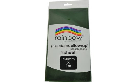 RAINBOW CELLOPHANE 500mm X 750mm 12 Sheets (Green)
