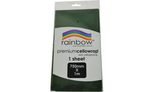 RAINBOW CELLOPHANE 500mm X 750mm 12 Sheets (Green)