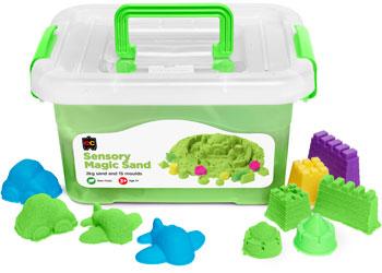 Sensory Magic Sand with Moulds 2kg Tub - Green
