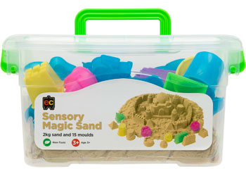 Sensory Magic Sand with Moulds 2kg Tub - Natural