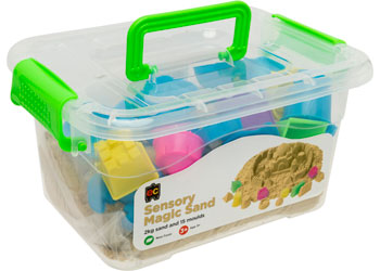 Sensory Magic Sand with Moulds 2kg Tub - Natural