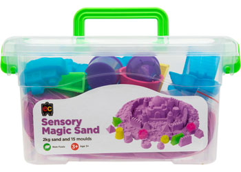 Sensory Magic Sand with Moulds 2kg Tub - Purple
