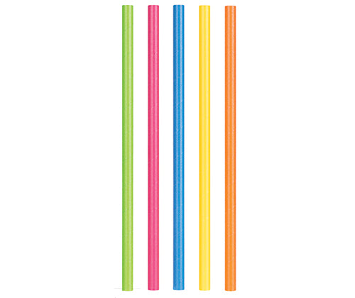 ECO Paper Straws 8mm x 19.7cm Coloured 500s