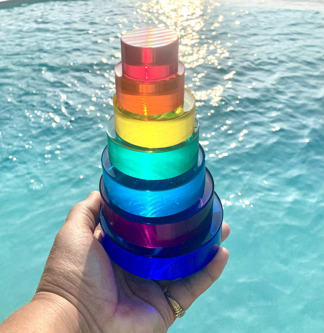 Papoose Lucite Rainbow Discs Hot-Cool/14pc