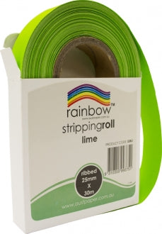 RAINBOW Stripping Roll Ribbed 25mm X 30m Assorted colours