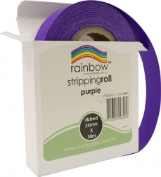 RAINBOW Stripping Roll Ribbed 25mm X 30m Assorted colours