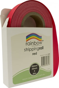 RAINBOW Stripping Roll Ribbed 25mm X 30m Assorted colours