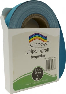RAINBOW Stripping Roll Ribbed 25mm X 30m Assorted colours
