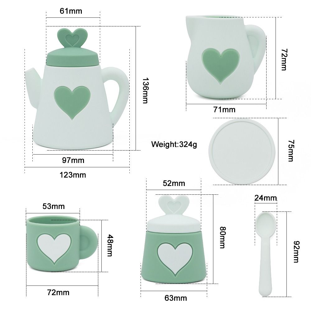 Green Silicone Tea Set