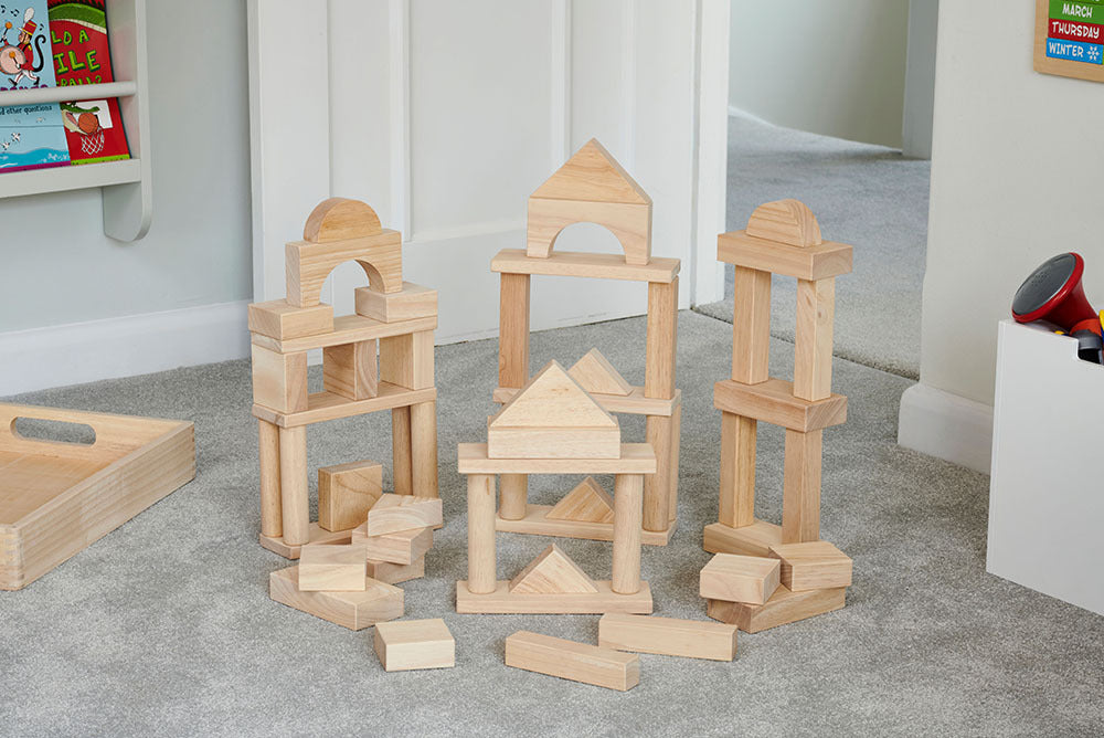 Natural Wooden Jumbo Block Set 54pcs