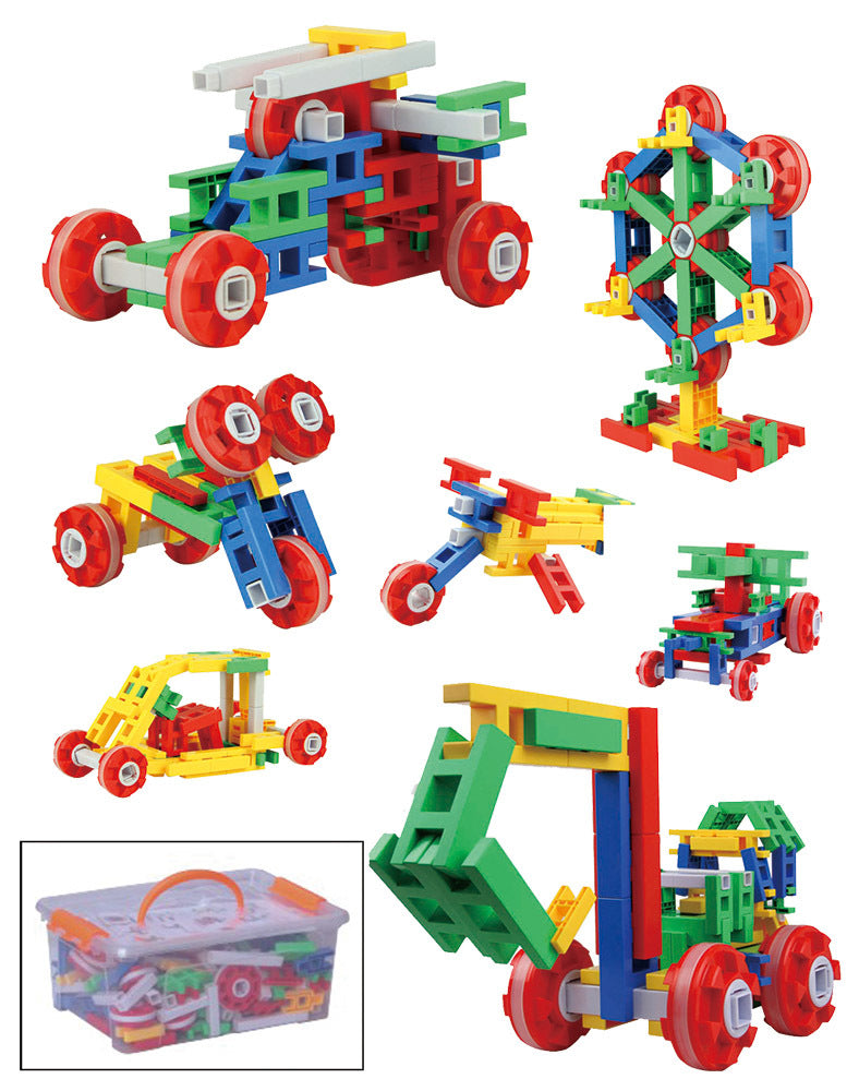 Billy Kidz Construction Set - Building & Wheels 160pcs