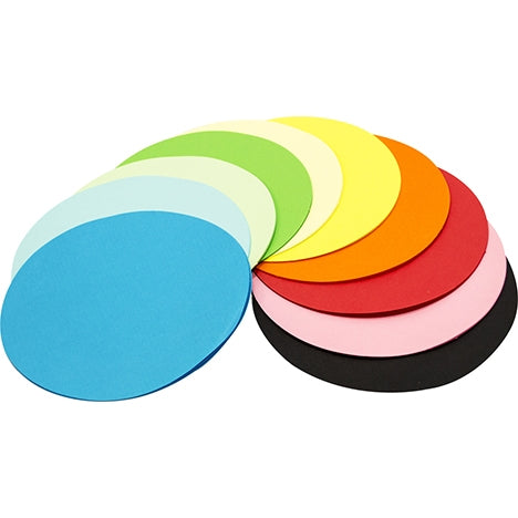 RAINBOW Matt Circle 2 Sided Assorted Colours 80gsm 180mm 500pk