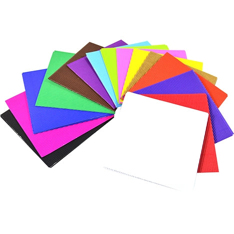 RAINBOW Corrugated Board Squares Assorted colours 180mm 50pk