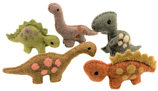 Papoose Dinosaurs Natural/5pc