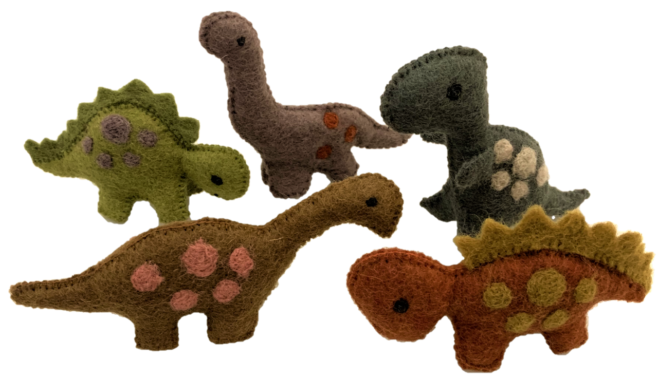 Papoose Dinosaurs Natural/5pc