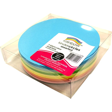 RAINBOW Matt Circle 2 Sided Assorted Colours 80gsm 180mm 500pk