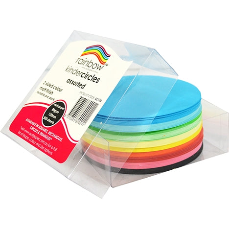 RAINBOW Matt Circle 2 Sided Assorted Colours 80gsm 180mm 500pk