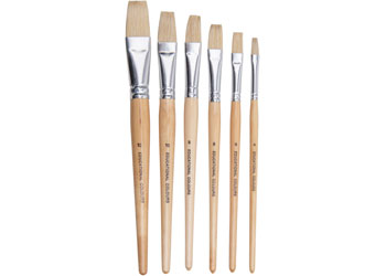 EC Hog Hair Brushes Medium Flat School-60pk