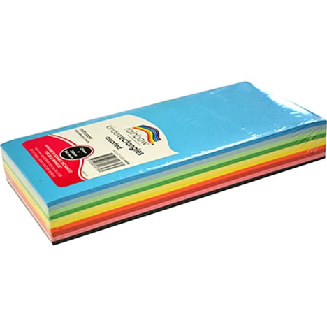 RAINBOW Gloss Rectangle Assorted Colours 125 X 250mm 360pk