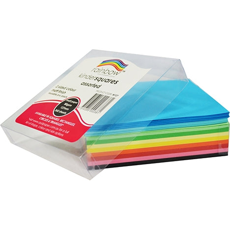 RAINBOW Matt Paper Kinder Squares Assorted 80gsm Double Sided 127mm