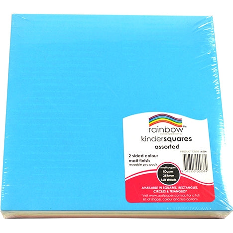 RAINBOW Matt Paper Squares Assorted Colours 80 GSM 360pk