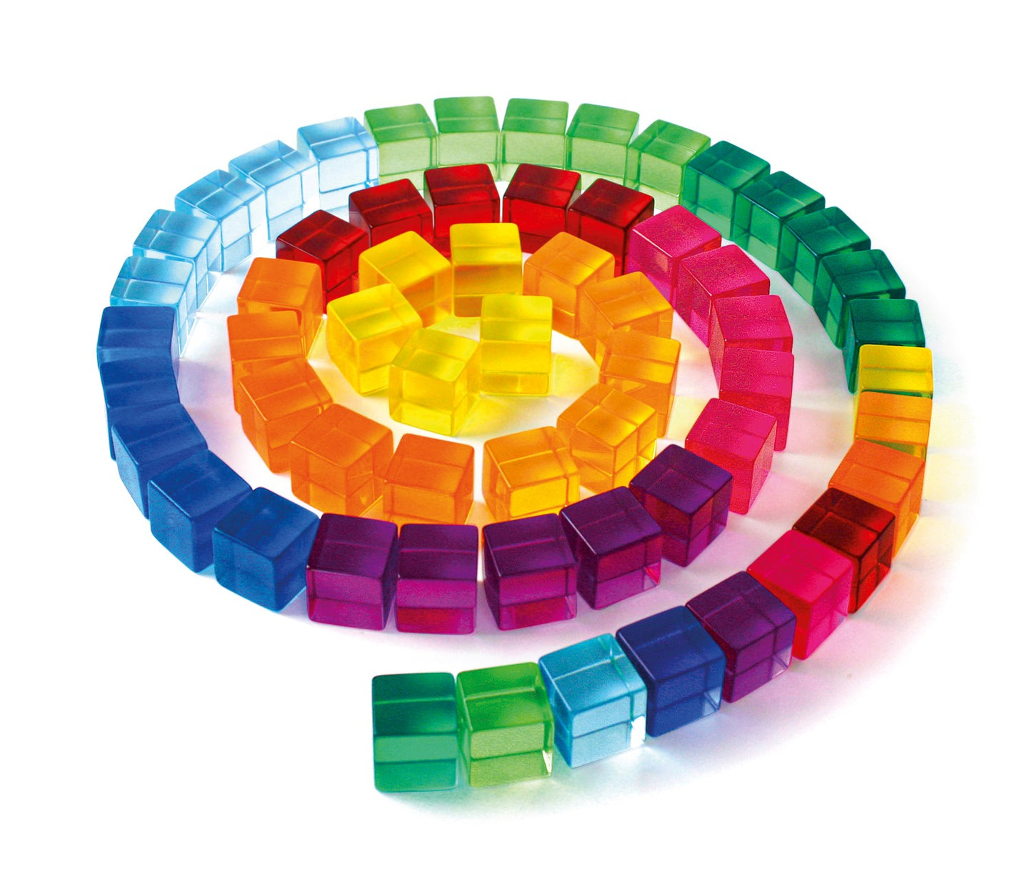 Bauspiel Light Translucent Cubes in a tray 100 pcs