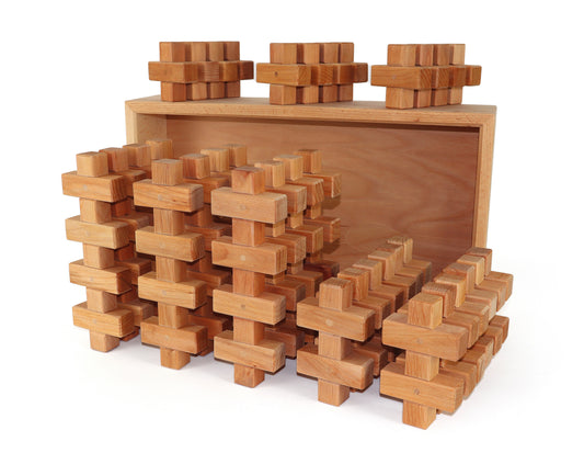 Bauspiel Plus Blocks 36 Pieces in Wooden Tray