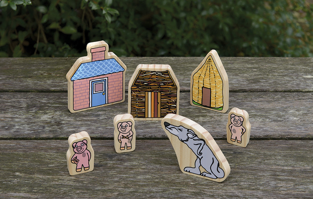 Wooden Characters - The Three Little Pigs