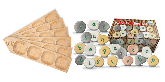 4-Pebble Wordbuilding Set With Trays