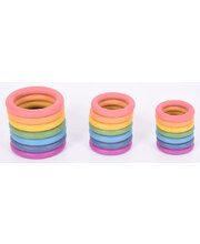 Rainbow Wooden Rings - 21pcs