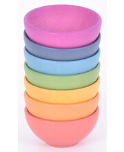 Rainbow Wooden Bowls - 7pcs