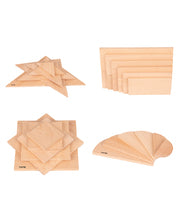 Wooden Architect Shapes Set of 52 (Rainbow and Natural Sets Combined)