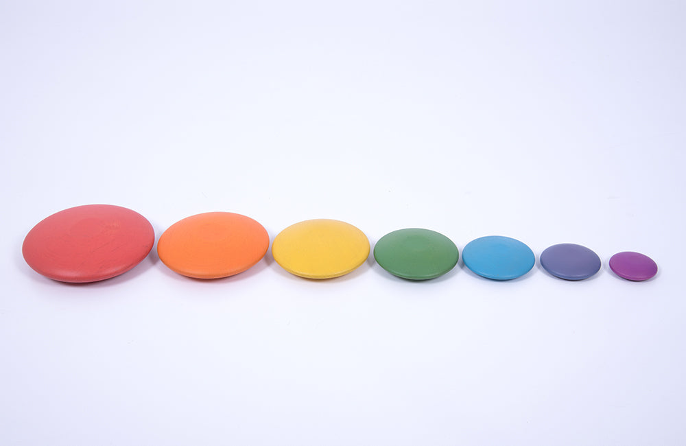 Rainbow Wooden Buttons - 7pk