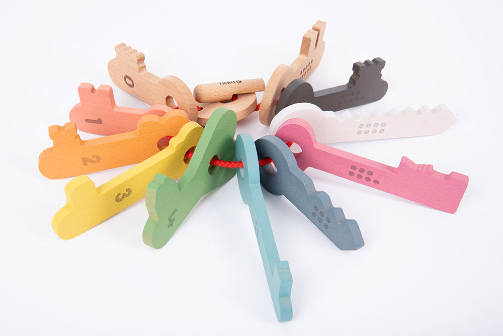 Rainbow Wooden Keys - 11pk