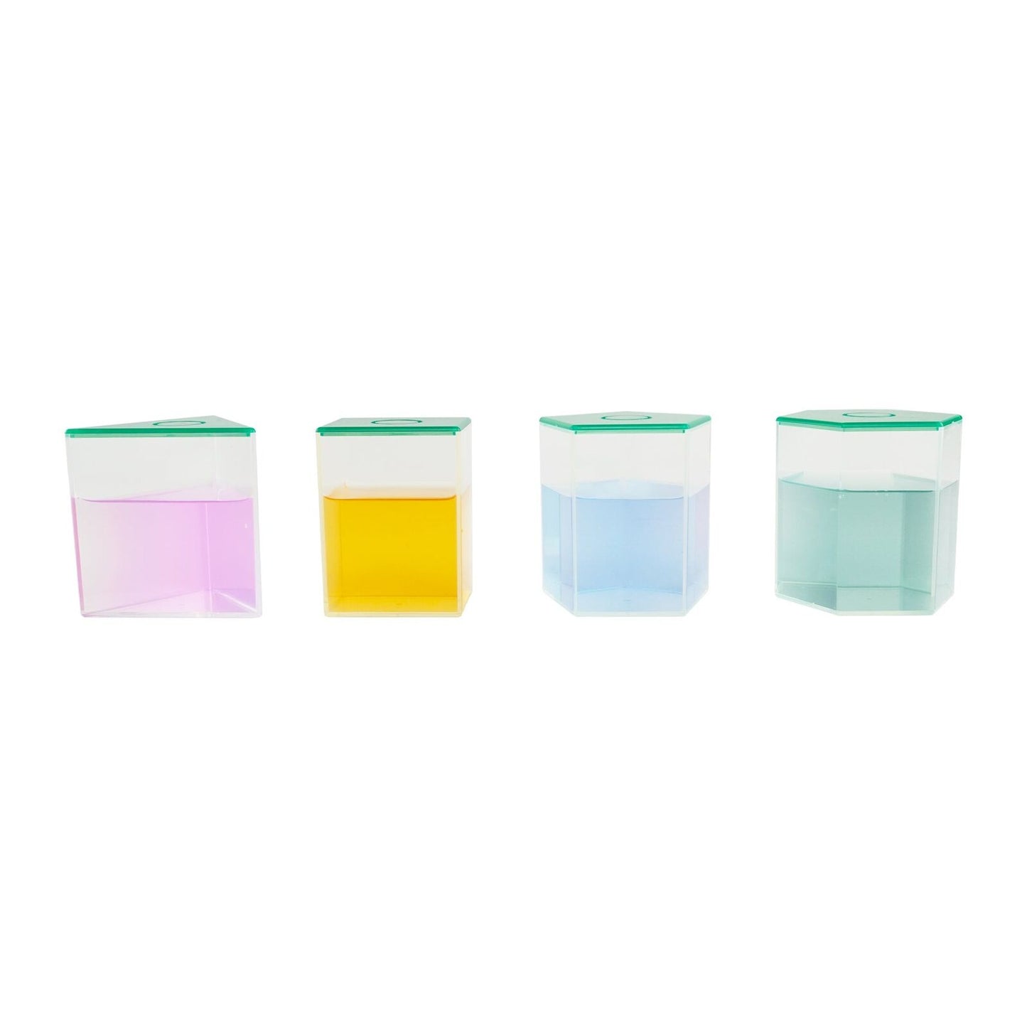 Transparent Geometric Volume Set -14 Solids, with lids