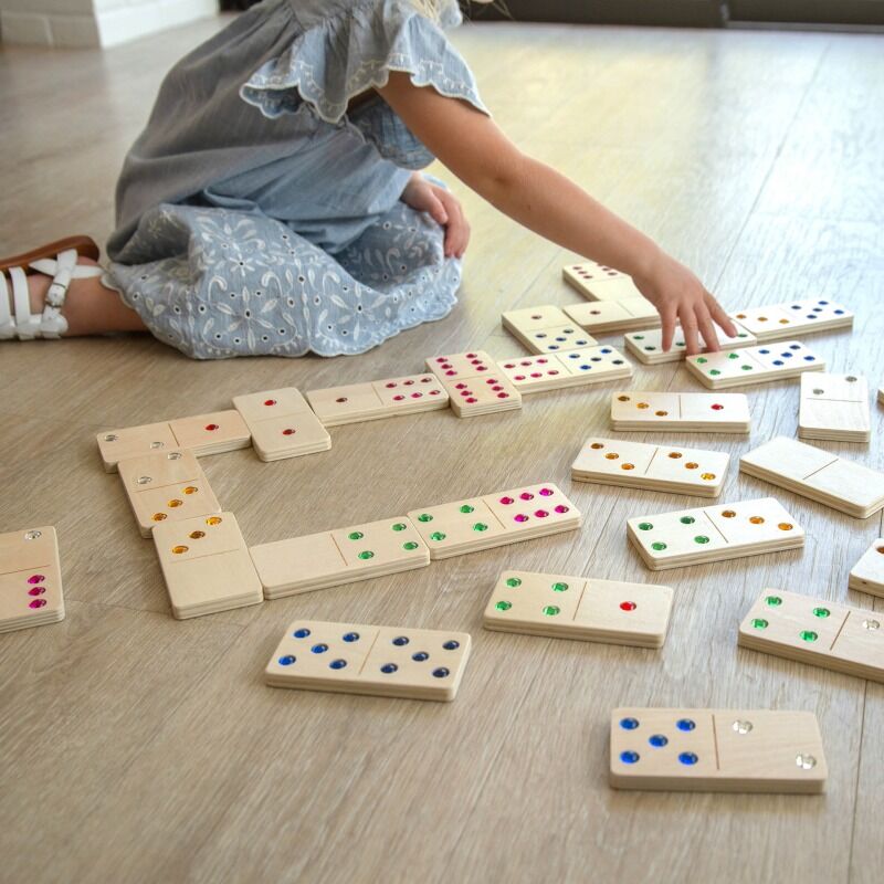 Wooden Jewel Dominoes - 28pcs