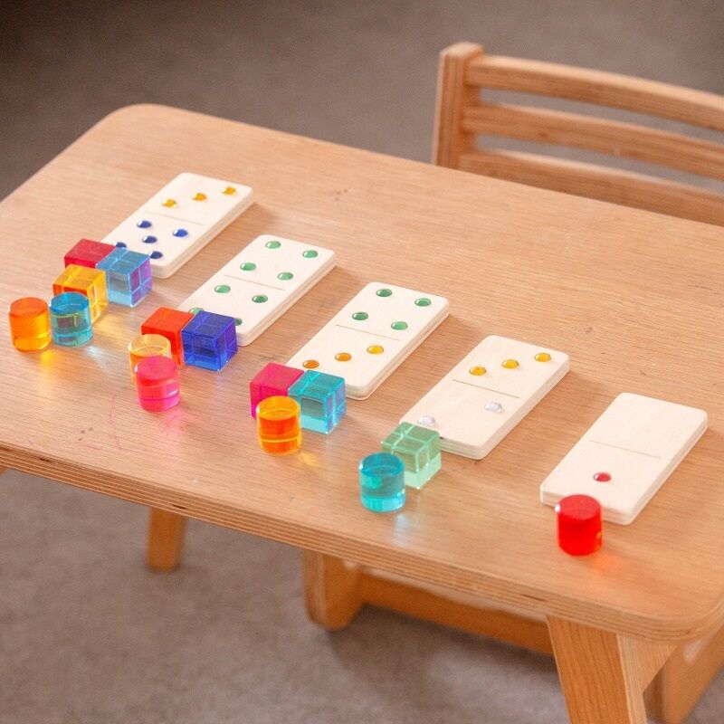 Wooden Jewel Dominoes - 28pcs