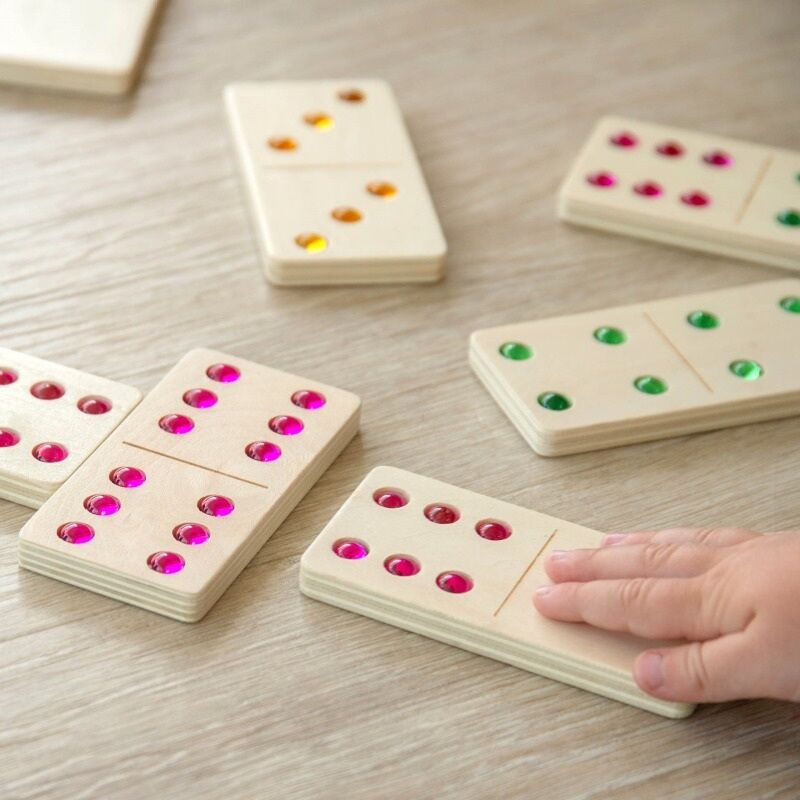 Wooden Jewel Dominoes - 28pcs