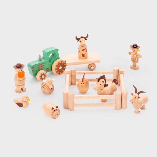 Wooden Farm Set - 15pcs