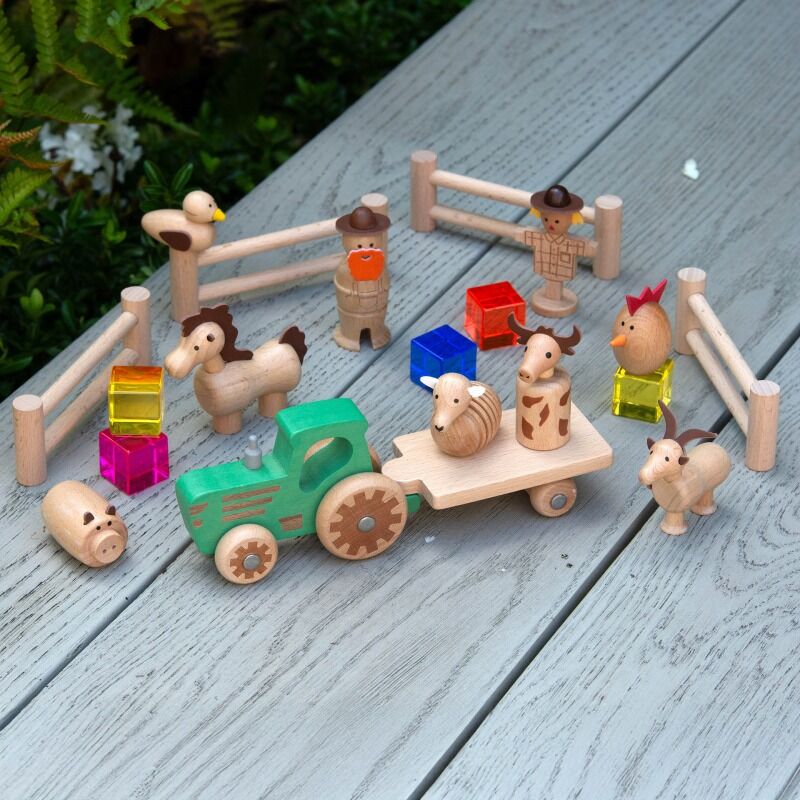 Wooden Farm Set - 15pcs