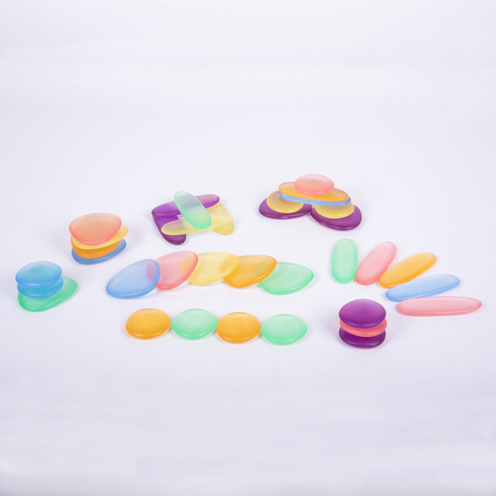 Translucent Junior Rainbow Pebbles - 36pcs in Jar