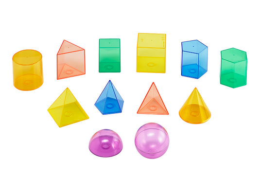 EDX Translucent Volume Set - 12pcs - 8cm base, 12 Shapes, 12 solids with lids